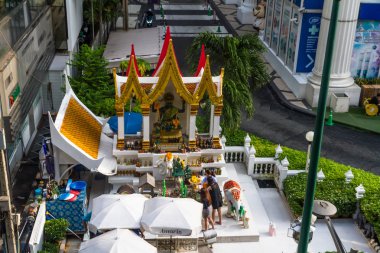 Tapınak 30 Ağustos 2017 Bangkok, Tayland, Tayland 30 Ağustos Budistler