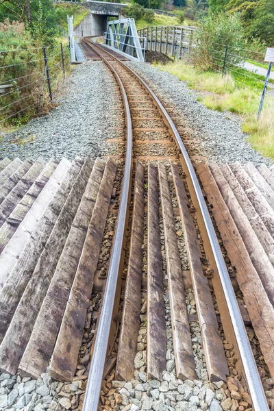 Narrow Gauge Welsh Highland Railway Tracks Beddgelert Snowdonia North Wales — Stock Photo, Image