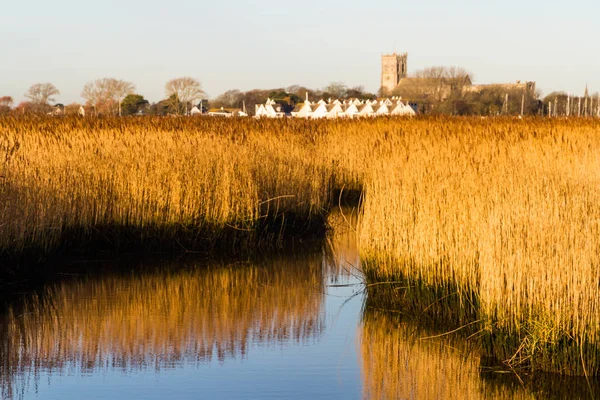 Reeds Water Channel Stanpit Marsh Christchurch Dorset England — Stock Photo, Image