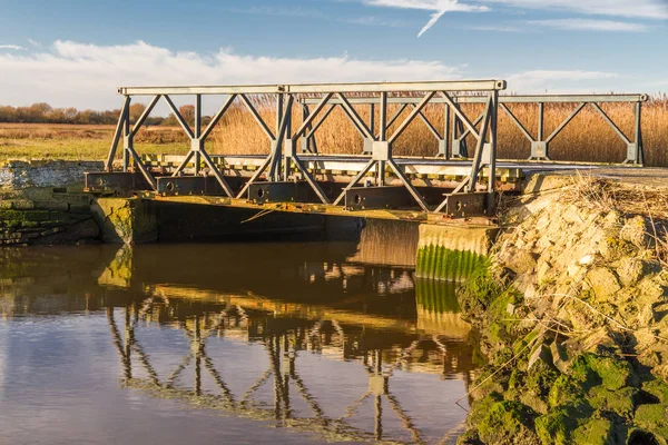 Prototyp Bailey Bridge Blízko Kde Byl Vynalezen Stanpit Marsh Christchurch — Stock fotografie