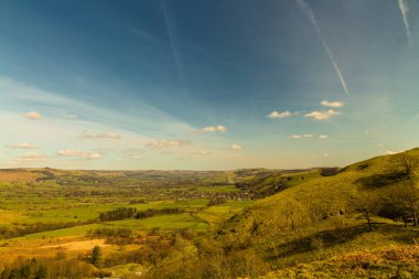 Hope Valley, çevre Mam Tor dan. Peak District Milli Parkı, Derbyshire, İngiltere, Birleşik Krallık.