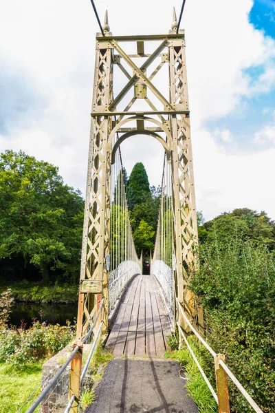 Ponte Sospeso Sul Fiume Conwy Betws Coed Gwynedd Galles Del — Foto Stock