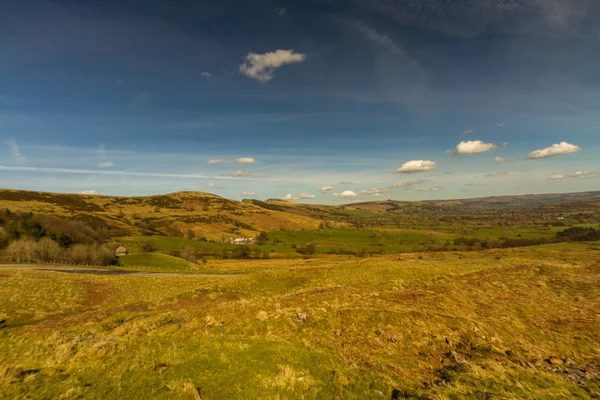 The Hope Valley, from near Mam Tor. Peak District National Park, Derbyshire, England, UK.