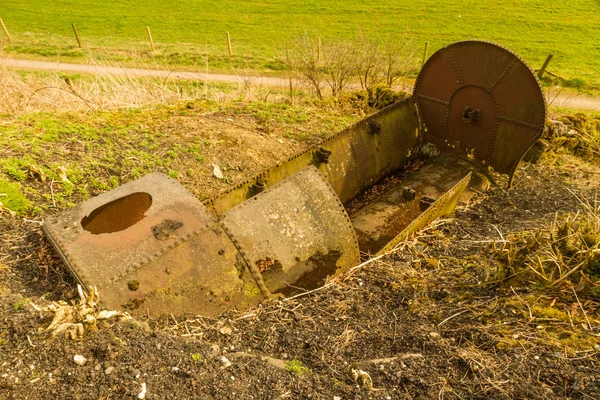 Kessel Zum Transport Fester Dampfmaschine Für Die Steigung Des Trichters — Stockfoto