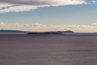 Holm Adası feneri Bristol kanalı ile düz. Galler, Somerset ve Avon Coast of England mesafe, Amerika Birleşik Devletleri. 