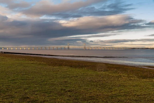 Tweede Severn Crossing Brug Die Voert Van Autosnelweg Het Kanaal — Stockfoto