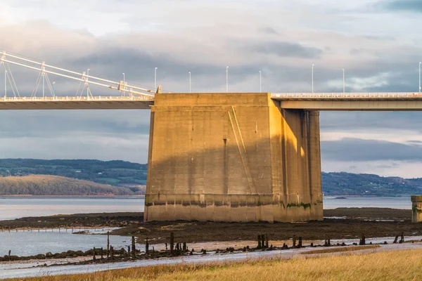 Betonová Gravitační Kotvení Pro Kabely Staré Severn Bridge Velká Británie — Stock fotografie