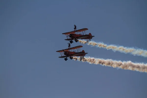 Bournemouth Reino Unido Bournemouth Air Festival 2018 Aero Superbatics Wingwalkers —  Fotos de Stock