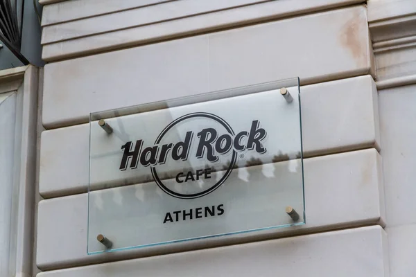 Ateny Grecja Października 2018 Hard Rock Cafe Znak — Zdjęcie stockowe