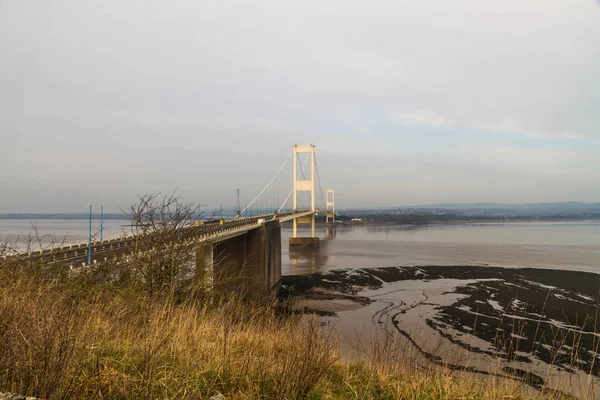 Ponte sospeso originale Severn Crossing, grandangolo — Foto Stock