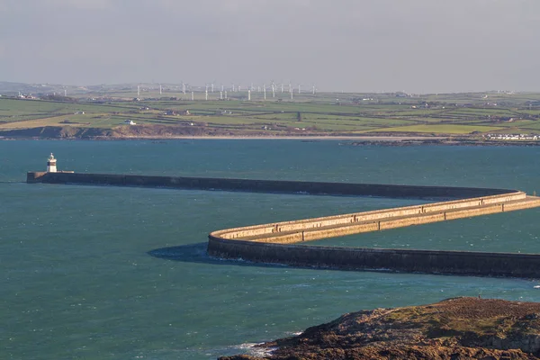 Holyhead breakwater in Anglesey, Wales, landscape on Autumn fall — Stock Photo, Image