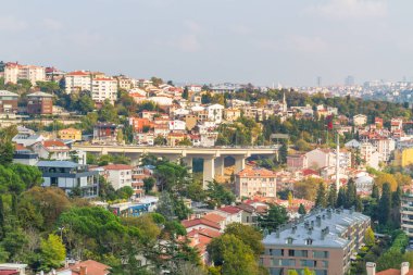 İstanbul Türkiye şehir manzarası karayolu üstgeçişi, manzaralı.