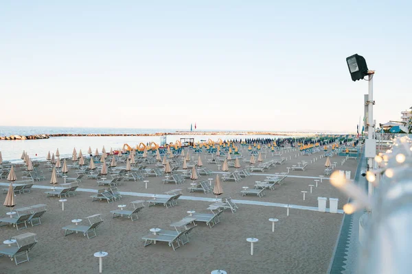 Bellaria Igea Marina Olaszország 2020 Július Beach Esernyők Napozóágyak Lágy — Stock Fotó