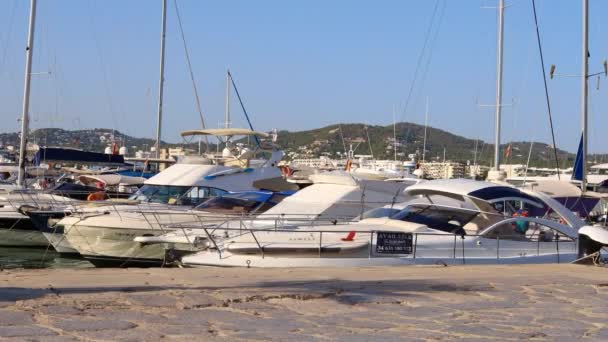 Passeggiate nel porto di Ibiza — Video Stock