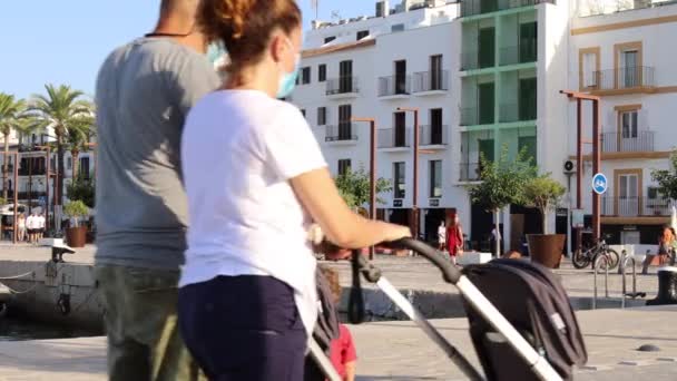 Voetgangersgebied Ibiza stad — Stockvideo