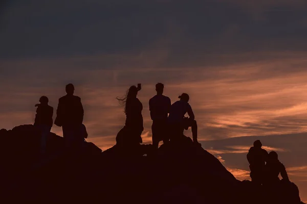 Sunset silhouettes in Sardinia, Italy — Stock Photo, Image