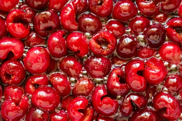 Cherry jam. Boneless cherries in sugar syrup. — Stock Photo, Image