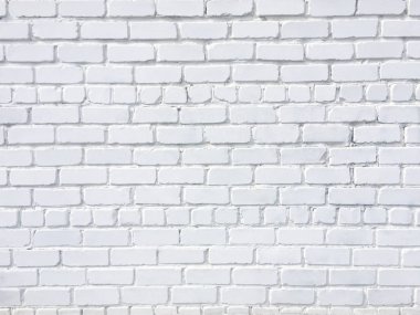 Tuğla duvar beyaza boyanmış. Arka plan ve doku. İç kullanılabilir.