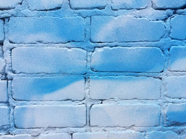 Eine Alte Ziegelwand Ist Blau Und Weiß Gestrichen Kann Innenraum — Stockfoto