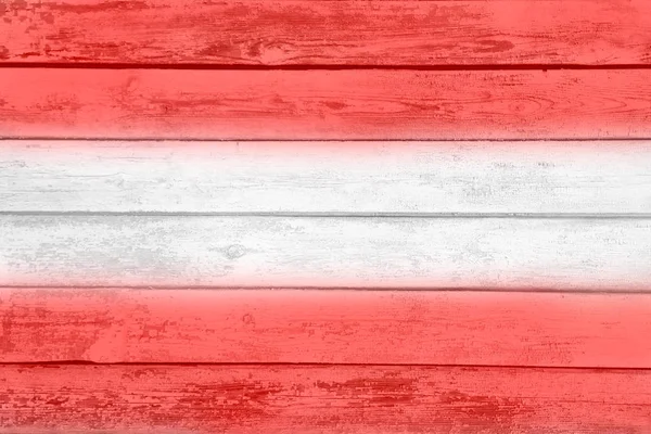 Nationale Vlag Van Oostenrijk Geschilderd Oude Bekraste Planken Aquarel Effect — Stockfoto