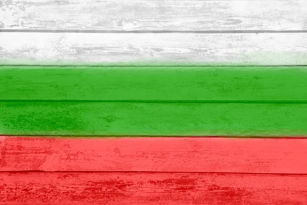 Bandera Nacional Bulgaria Está Pintada Viejas Tablas Rayadas Efecto Acuarela — Foto de Stock