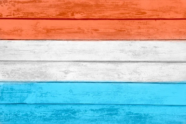Die Luxemburgische Nationalflagge Auf Alte Zerkratzte Bretter Gemalt Aquarell Effekt — Stockfoto
