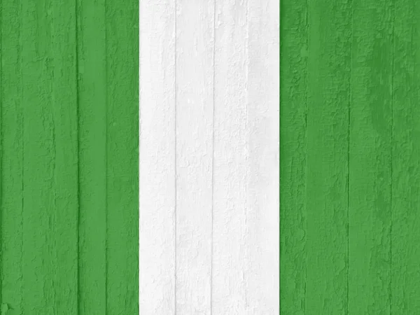 Nationale Vlag Van Federale Republiek Van Nigeria Geschilderd Oude Bekraste — Stockfoto