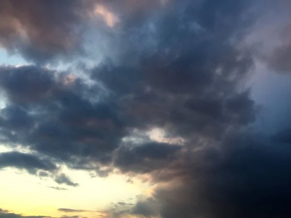 View Thunder Sky Storm Terrible Dark Cloud Gaps Gale Bad — Stock Photo, Image