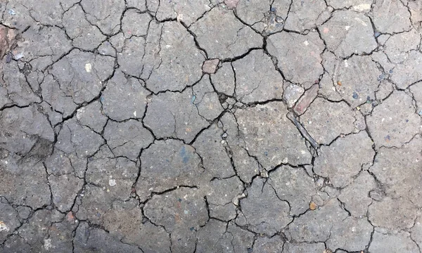 Trockene Rissige Erde Durch Hitze Und Wassermangel Tiefe Risse Nahaufnahme — Stockfoto