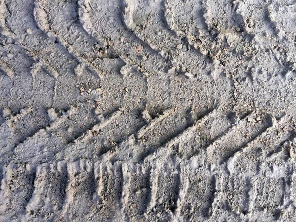 Track Van Het Wiel Met Banden Asfalt Spoor Het Vuil — Stockfoto