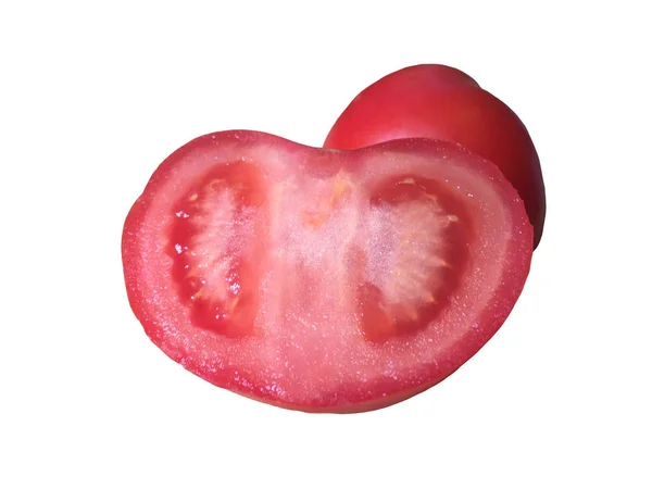 Isolated Tomato Half Sliced Tomato Isolated White Background — Stock Photo, Image