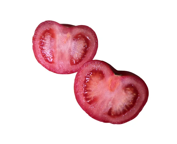 Isolated Tomato Half Sliced Tomato Isolated White Background — Stock Photo, Image