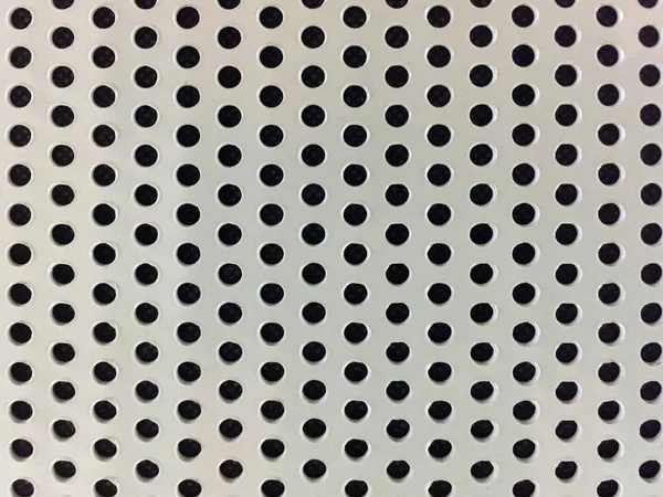 Perforated Sheet Gray Metal Plastic Holes Background Texture — Stock Photo, Image