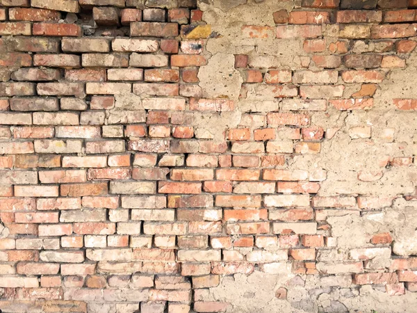 Alte Ziegelmauer Mit Stuck Darauf Hintergrund Und Textur — Stockfoto