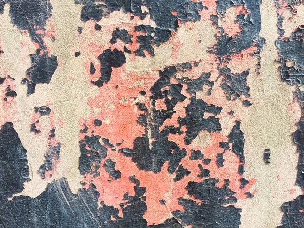 Частина Старої Бетонної Стіни Тріщинами Чорно Рожева Ліпнина Бетонній Стіні — стокове фото