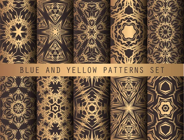 Kaleidoscopic Patterns Set — Stock Vector