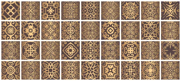 Azulejos Paquete Oro Marrón — Vector de stock