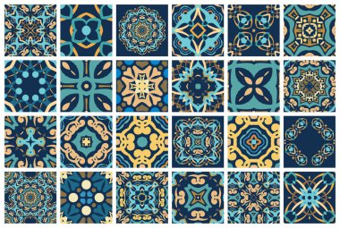 Arabic decorative tiles clipart