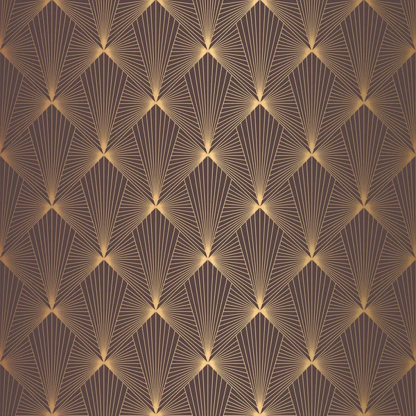 Art Deco Muster Nahtloser Goldener Hintergrund Minimalistisches Geometrisches Design Vektorliniendesign — Stockvektor