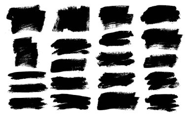 Brush strokes set vector painted isolated objects clipart