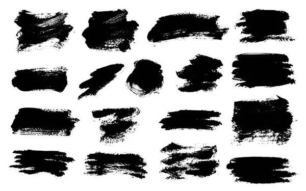 Brush strokes set vector painted isolated objects — Stock Vector