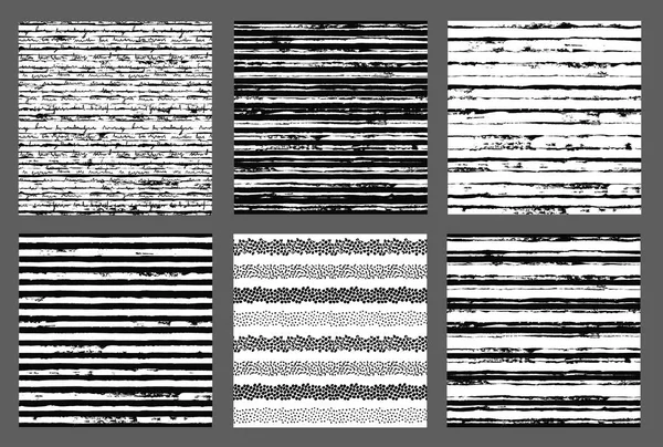 Pintado patrones dibujado a mano fondos punteados rayas — Archivo Imágenes Vectoriales