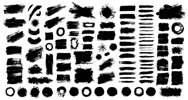 Penseelstreken. Vector Paintbrush-Set. Grunge design elementen. — Stockvector