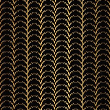 Art Deco Pattern. Seamless black and gold background clipart