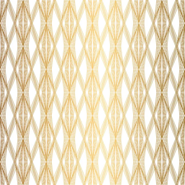 Art Deco Muster. Nahtlose weiße und goldene Hintergrund — Stockvektor