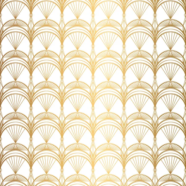 Art Deco Deseni. Kusursuz beyaz ve altın arkaplan — Stok Vektör