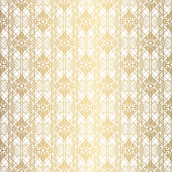Патетика ар-деко. Бесшовный белый и золотой фон — стоковый вектор