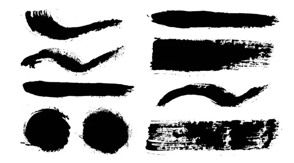 Brush strokes. Vector paintbrush set. Grunge design elements — Stock Vector