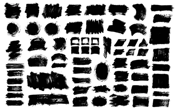 Pinceladas. Set de pinceles vectoriales. Elementos de diseño grunge . — Archivo Imágenes Vectoriales