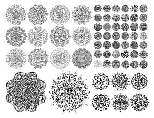 Mandalas para colorear juego de páginas de color del libro . — Archivo Imágenes Vectoriales